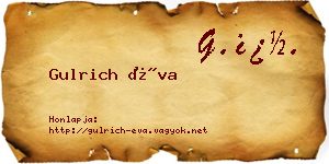 Gulrich Éva névjegykártya